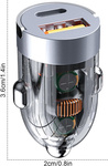 Mini Ładowarka samochodowa USB C  USB A Adapter portu