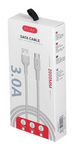 Kabel USB-A - TYPE-C HQ, Fast Charging 3A, 2m, biały