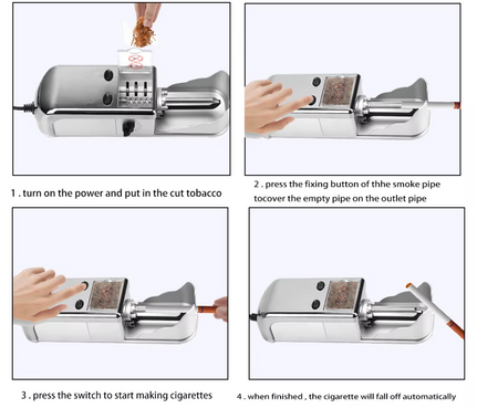 Elektryczna maszyna do robienia papierosów z wkładem ze stali nierdzewnej