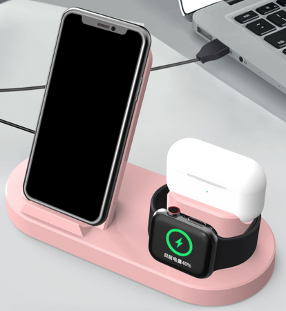 Ładowarka indukcyjna iPhone AIRPODS Apple Watch - stacja ładująca Fast Charge,