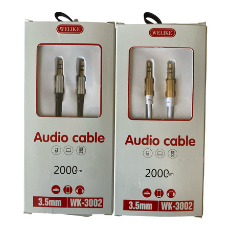 WK-3002 Kabel Aux Audio 3,5 mm (2 m) do samochodu, domu, iPhone'a, smartfona, iPoda i iPada