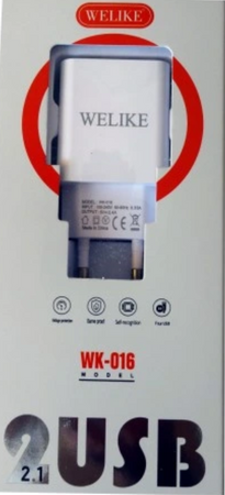 WK-016 Ładowarka sieciowa 230V USB x2 2.1A WELIKE