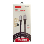 Kabel USB A do Lightning w oplocie mocny do 6A 2M