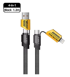 Kabel do szybkiego ładowania 4 W 1 65W kabel USB typu C do USB C/kabel oświetleniowy do telefonu iPhone 15 Pro Max Huawei Xiaomi PD 1,5 m