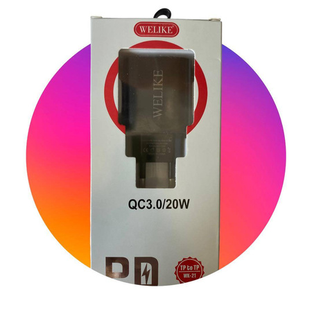 WK-21 Ładowarka sieciowa USB A + USB C PD QC3.0 20W: szybkie i bezpieczne ładowanie