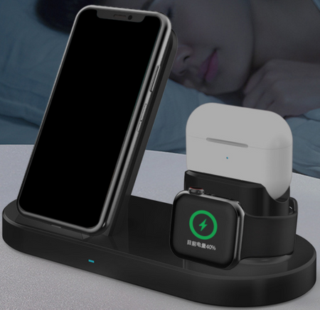 Ładowarka indukcyjna iPhone AIRPODS Apple Watch - stacja ładująca Fast Charge,