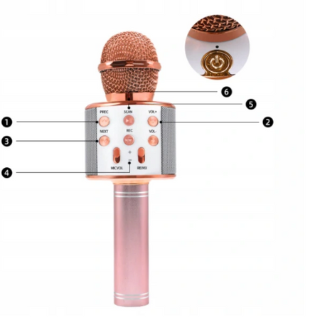 Mikrofon Zestaw Przenośny Bluetooth do Karaoke dla Dzieci