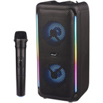 Głośnik karaoke Bluetooth KTS‑1972 2×3″ LED RGB z mikrofonem, USB, TF, FM