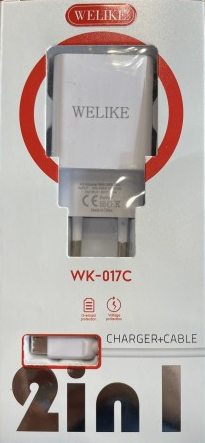 WK-017C Uniwersalna ładowarka do telefonu 2.1A + KABEL Micro USB, 220V 