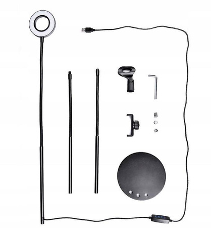 M1 / Stojak na telefon mikrofon RING LED do strimowania