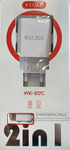 WK-017C Uniwersalna ładowarka do telefonu 2.1A + KABEL Lightning USB, 220V