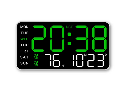 Wielofunkcyjny Cyfrowy Zegar Ścienny LED - Temperatura, Data, Dzień Tygodnia, Budzik, Sterowanie Głosowe