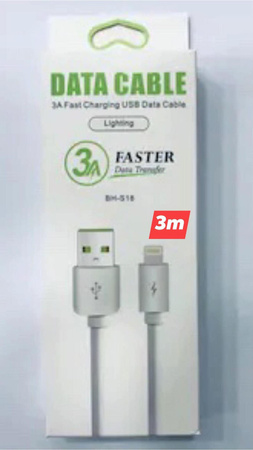 BH-S18 Kabel Lightning iphone USB 3A szybkie ładowanie 1M